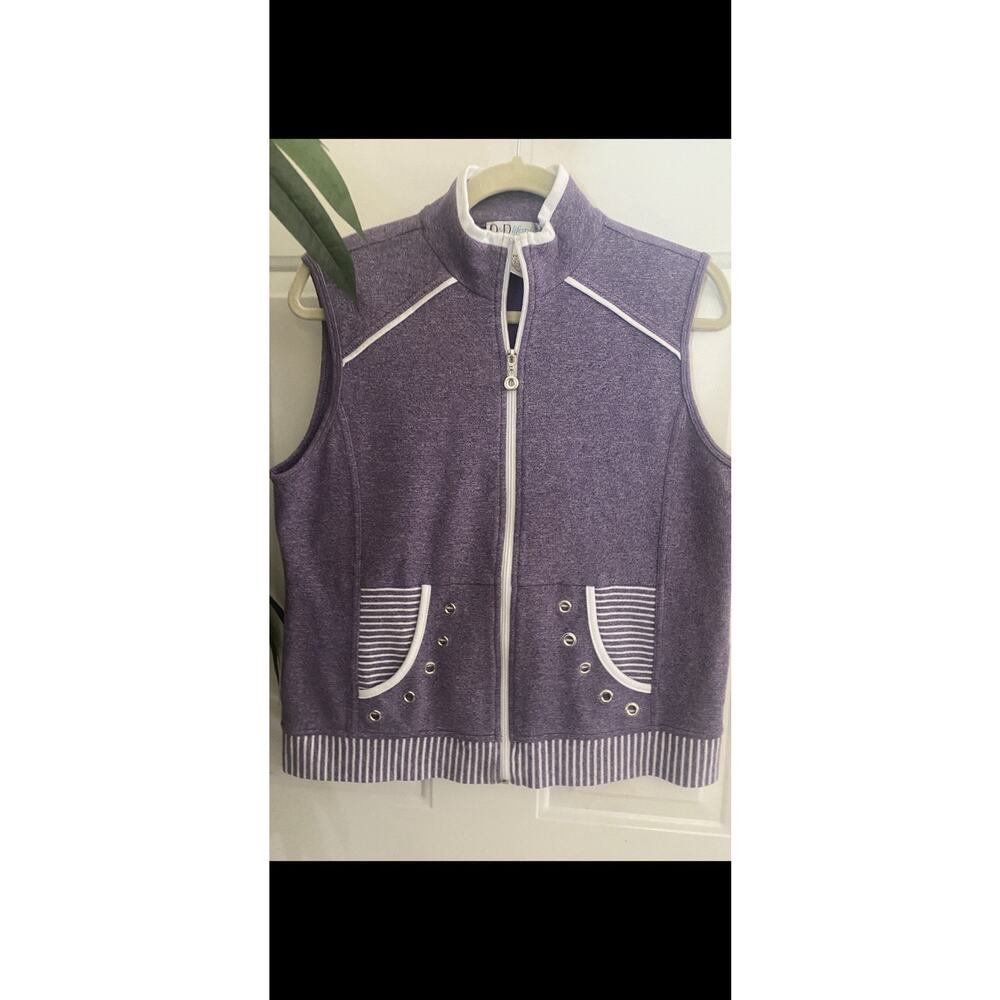 D&D Lifestyle Women's Purple High Neck Full Zip Sleeveless Top Vest Size PM